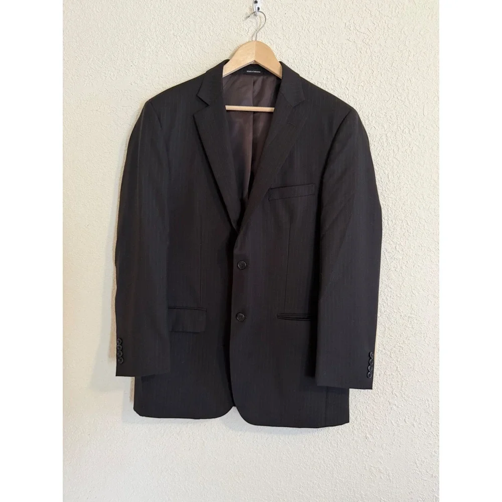 Wilke Rodriguez Mens 42L Pinstripe Wool Blend 2 Button Blazer Jacket Business‎